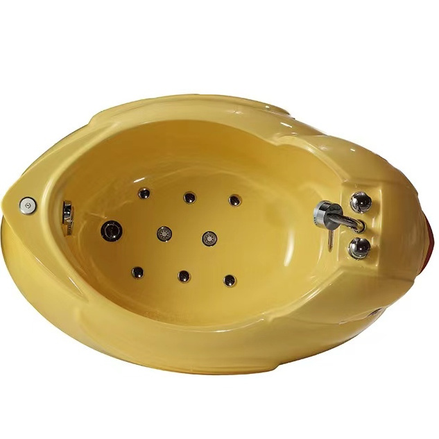 professional yellow duck  cartoon pet and baby spa bath air bubble tub with shower car pet and baby  bathtub