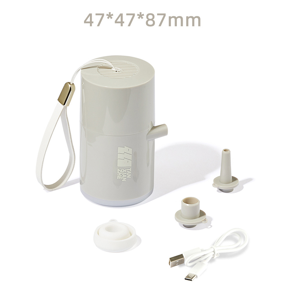 Portable air pump with 1400mAh battery USB rechargeable inflatable bed air pump outdoor camping small air pump