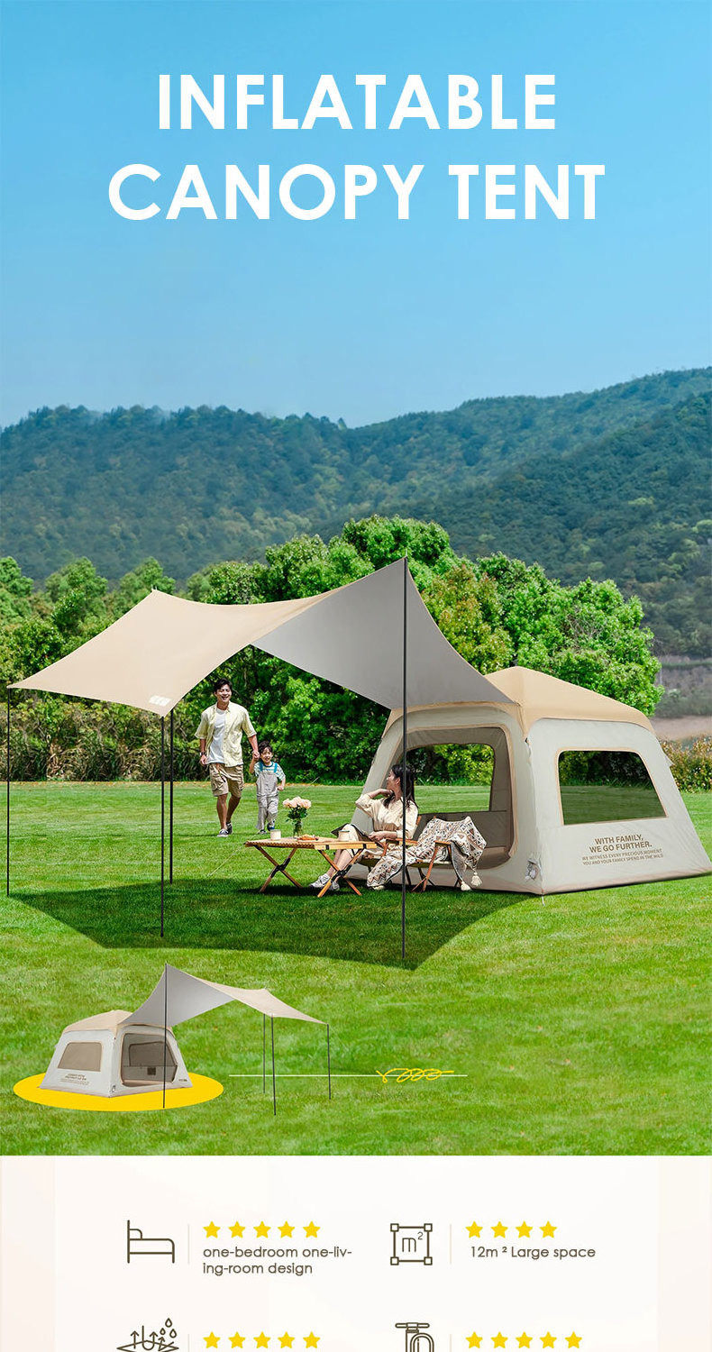 Camping inflatable tent waterproof outdoor inflatable canopy tent hiking outdoor shelter family picnic canopy