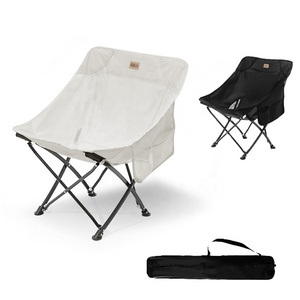 Camping Folding Moon Chairs Portable Mini Lightweight Steel Tube Outdoor Backpack Chair for Travel Picnic Beach Fishing Hiking