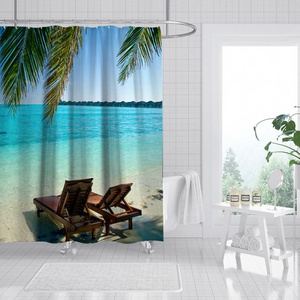 3D Bathroom Shower Curtain Sets With Rugs Shower Curtain Set