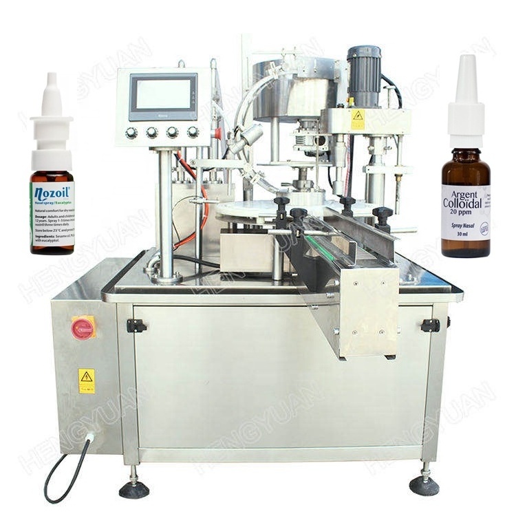 Automatic Star wheel Type Nasal Spray Bottle Dispenser Capper Liquid Filling Capping Machine