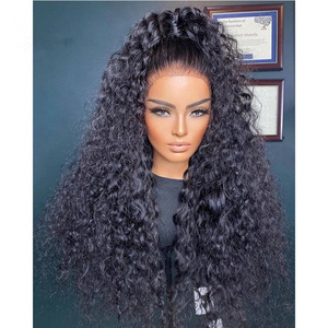 No Tangle High Density Natural Color Kinky Mongolian Curly Remy Mongolian Human Hair Lace Front Wigs