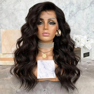 Freedom Long Lasting Wavy Wig Bleached Knots Natural Color One Donor Raw Human Hair Swiss Full Lace Wigs