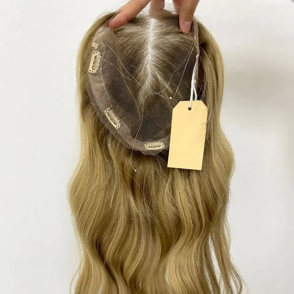 Single Knots Toppers For Women Blonde Hairpieces Invisible HD Lace Topper Virgin Remy Cuticle Aligned Human Hair Toupees