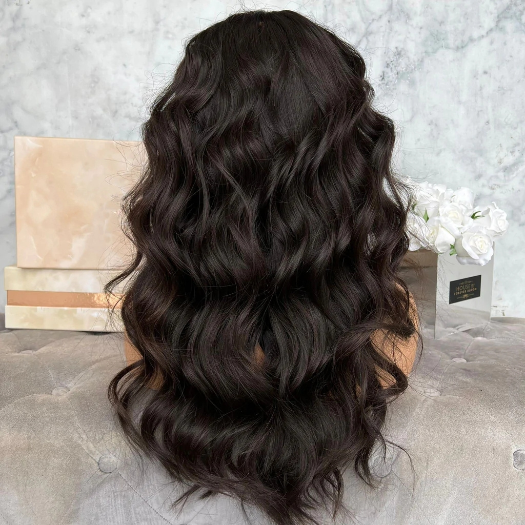 Freedom Long Lasting Wavy Wig Bleached Knots Natural Color One Donor Raw Human Hair Swiss Full Lace Wigs