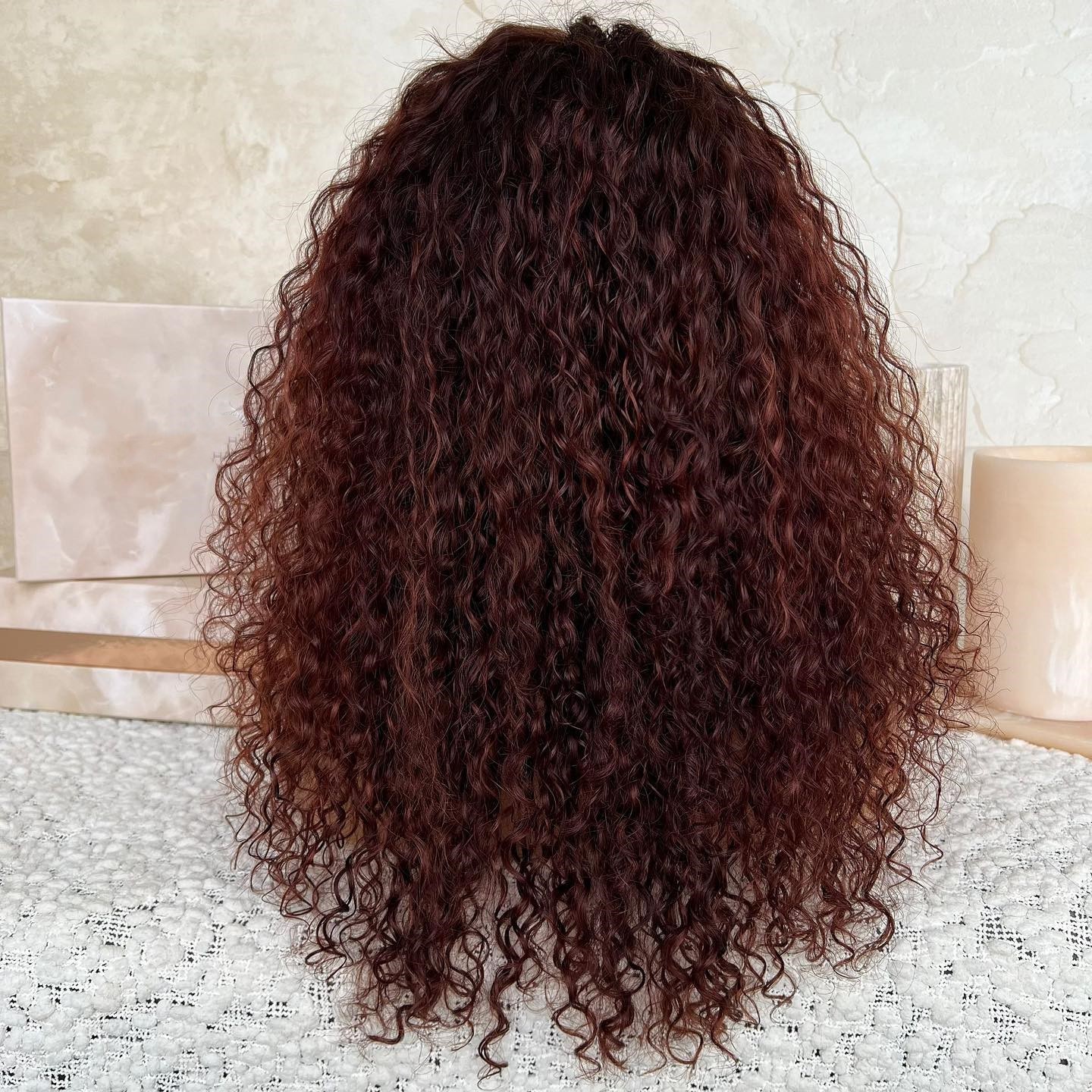 Freedom Thick Auburn Wig 180% Density Reddish Brown Color Curly 100% Virgin Remy Cuticle Human Hair Lace Front Wigs