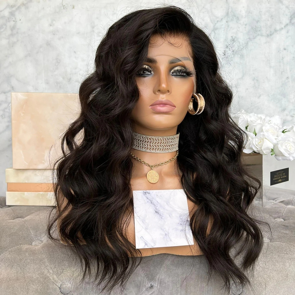 Freedom Long Lasting Wavy Wig Bleached Knots Natural Color One Donor Raw Human Hair Swiss Full Lace Wigs