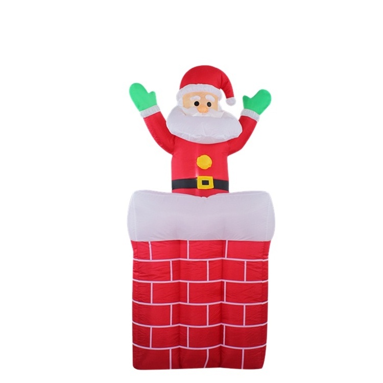 5ft inflatable Christmas Santa in chimney for yard decoration