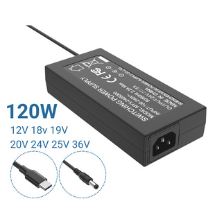 20 Volt 6 Amp Power Adaptor Top With Logo 18V 6.66A 36V 3.33A Best Supply Usb-C DC Plug KCC ROHS Desktop Laptop 20V 6A 24V 5A