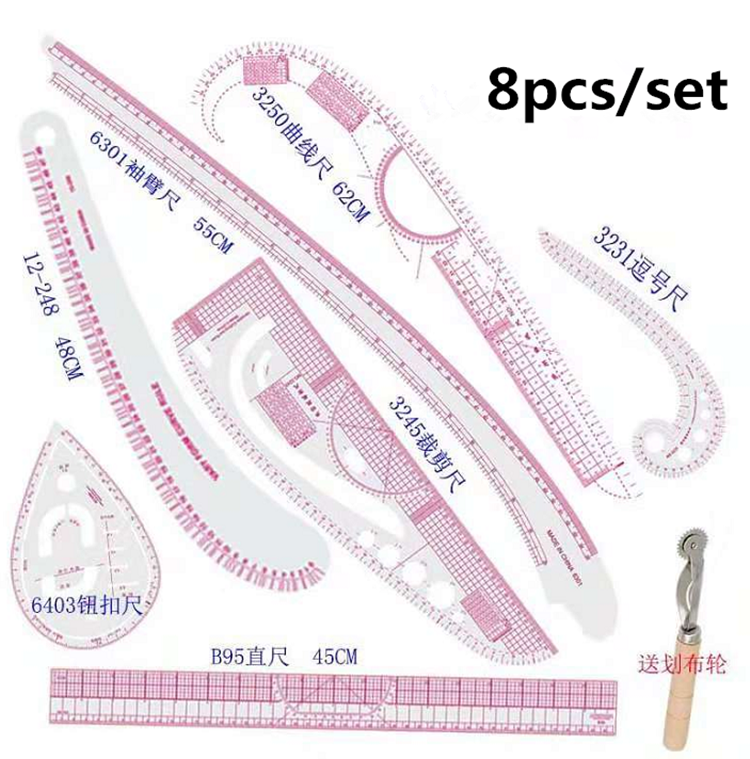 Sewing Ruler French Curve Rule Gauges Tailor Template Drawing Painting Craft Tool Comma Shape Measuring Tools