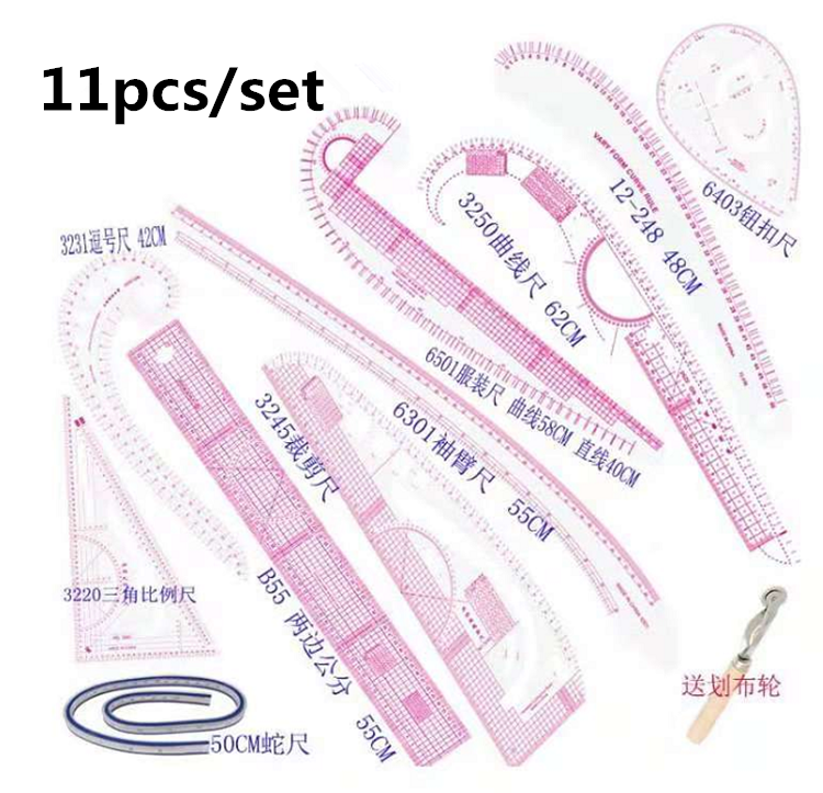 Sewing Ruler French Curve Rule Gauges Tailor Template Drawing Painting Craft Tool Comma Shape Measuring Tools