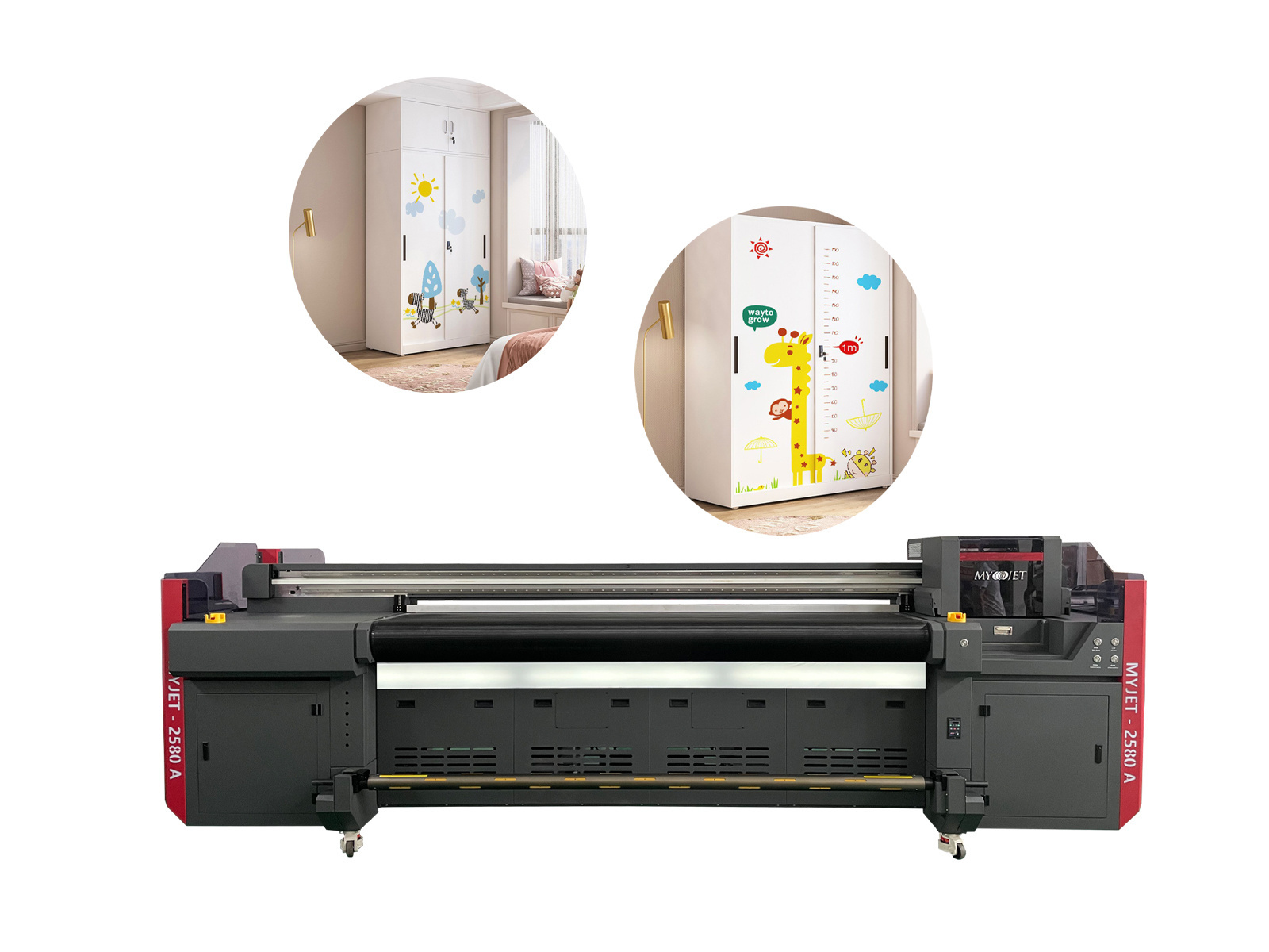 Myjet 2580 UV Printer Large Format Hybrid 2.5m Led Uv Flatbed Roll To Roll Printer For Glass Acrylic Printing Machine