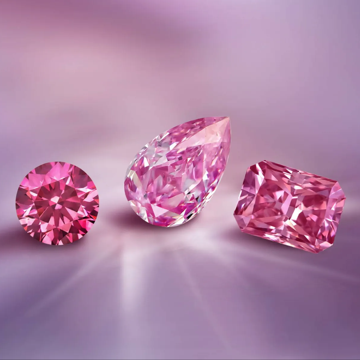 Radiant Cut VS1 Purity Fancy Pink Color Loose CVD Diamond Vivid Pink Lab Created Diamond For Jewelry Making