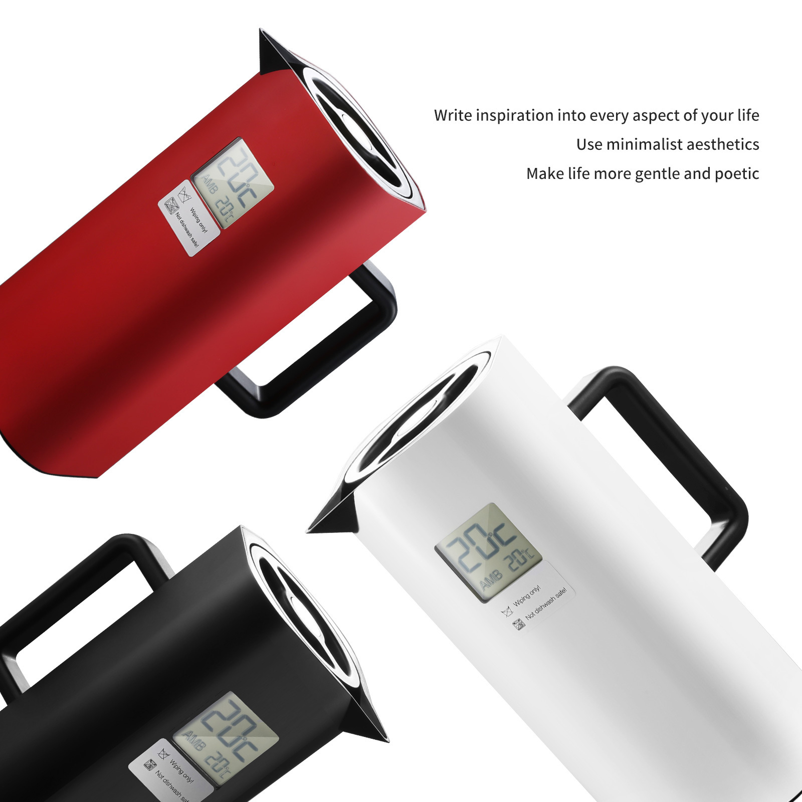 Double Walled Stainless Steel Temperature Display Coffee Tea Airpots Dispenser Vacuum Flask Thermos Jug Pot