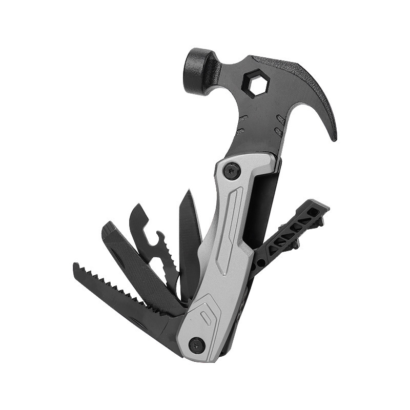 Black Multifunctional Wrench Hammer with Stainless Steel Folding Knife  Premium Quality Versatile Tool for Outdoor Adventures