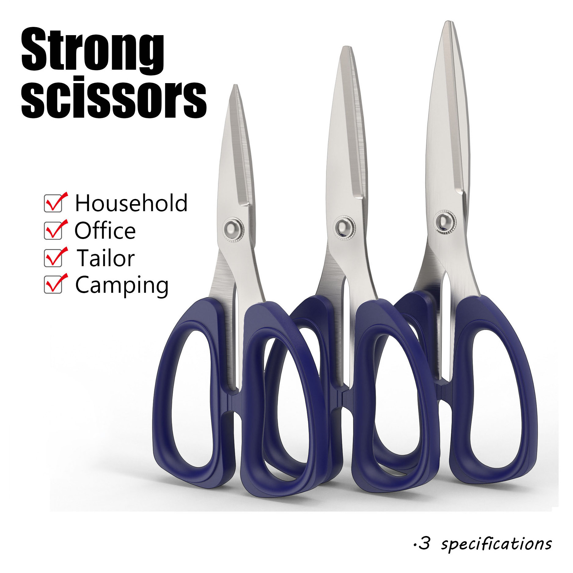 Household scissors stainless steel multipurpose shears