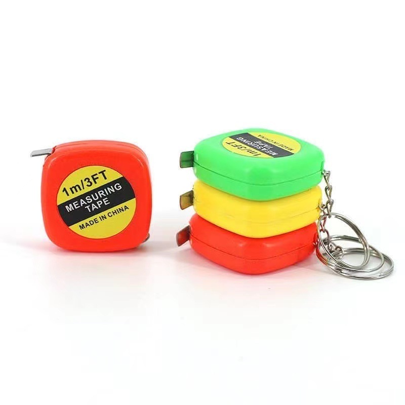 1 Meter 3ft Mini Measuring Key Chain Tape Imperial Promotion Mini Tape Measure Three Dimensions Tailor Ruler Gift Ruler