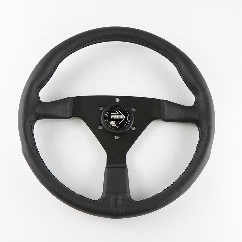 MOMO 14'' Steering Wheel 350MM Artificial Leather Sports Car JDM SIM Racing Red Yellow Gray Horn Button Universal