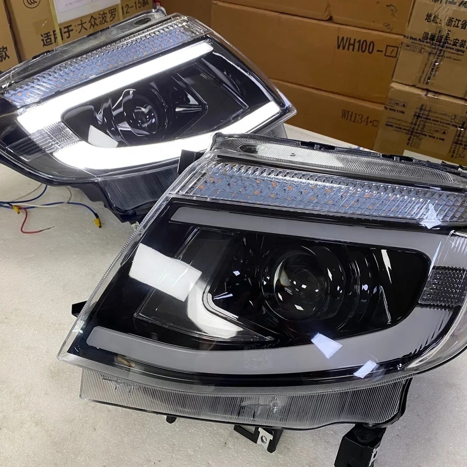 For FORD Ranger Head Light LED Front Lamp For T6 2012-2015 SUV Car LED DRL Hella 5 Xenon Lens HID H7 Everest