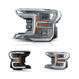 Chrome housing LED Headlight For Ford Raptor F150 2015-2017 Year Flowing Sequential Tuning light