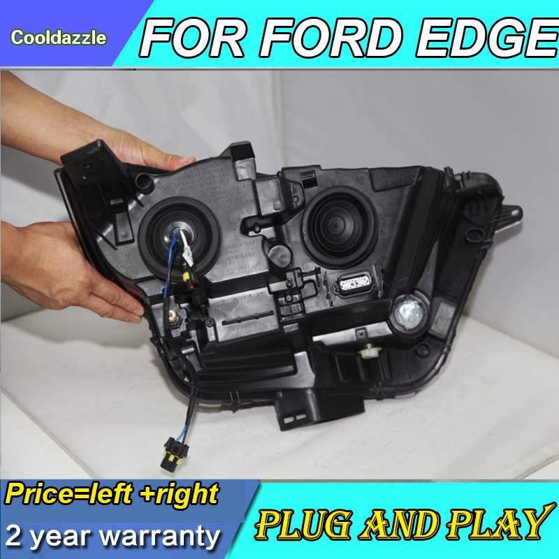 For FORD For Edge Front Lamps LED Head Light 2015 2016 Year Black Housing With Moving Dynamic LED Turning Light With DRL