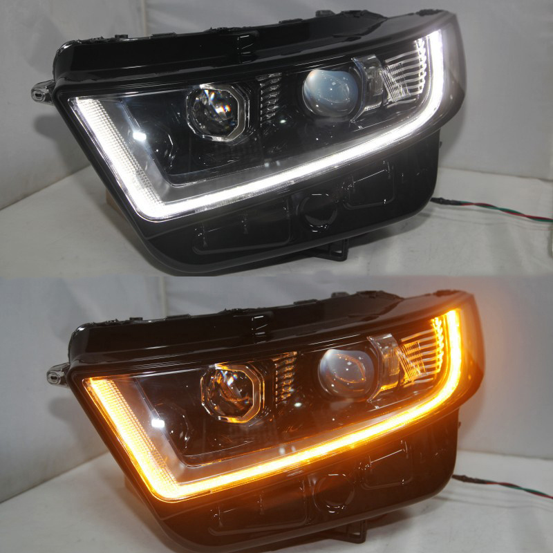 For FORD For Edge Front Lamps LED Head Light 2015 2016 Year Black Housing With Moving Dynamic LED Turning Light With DRL