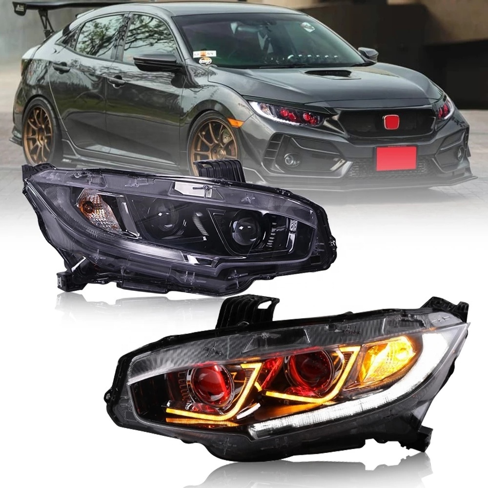 For Honda Civic LED Headlights 2016-2020 New Type Front Lamp Assembly