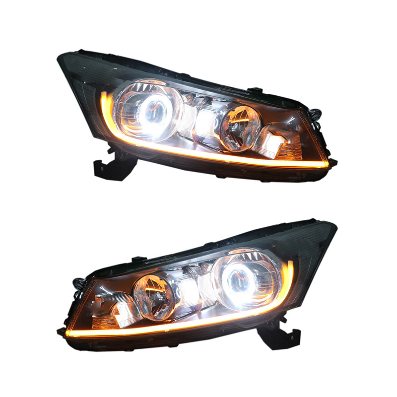 Customized Full LED Headlights For Honda Accord VIII 2008-2013 Bi-xenon Projector Lens Front Lamps With DRL