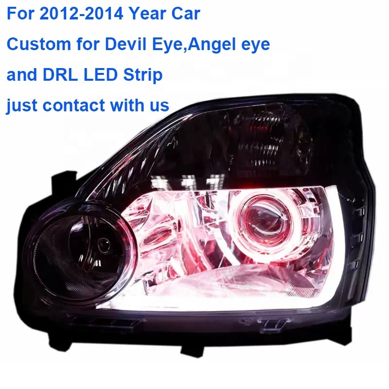 For NISSAN X-Trail FULL LED Headlights Custom Devil Eye Angel Eye Daytime Running Light  Front Lamp Assembly 2001-2014