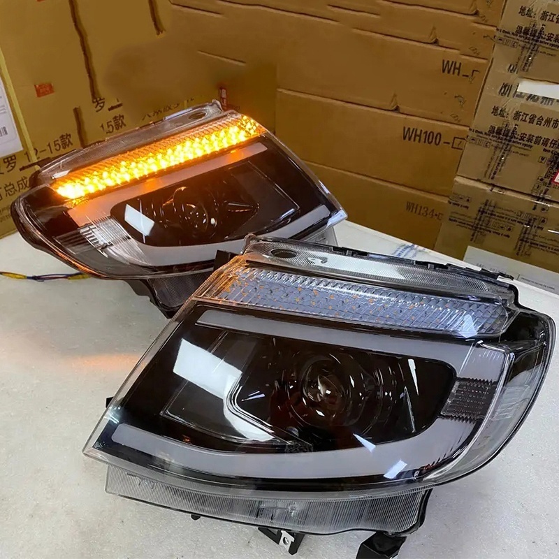 For FORD Ranger Head Light LED Front Lamp For T6 2012-2015 SUV Car LED DRL Hella 5 Xenon Lens HID H7 Everest