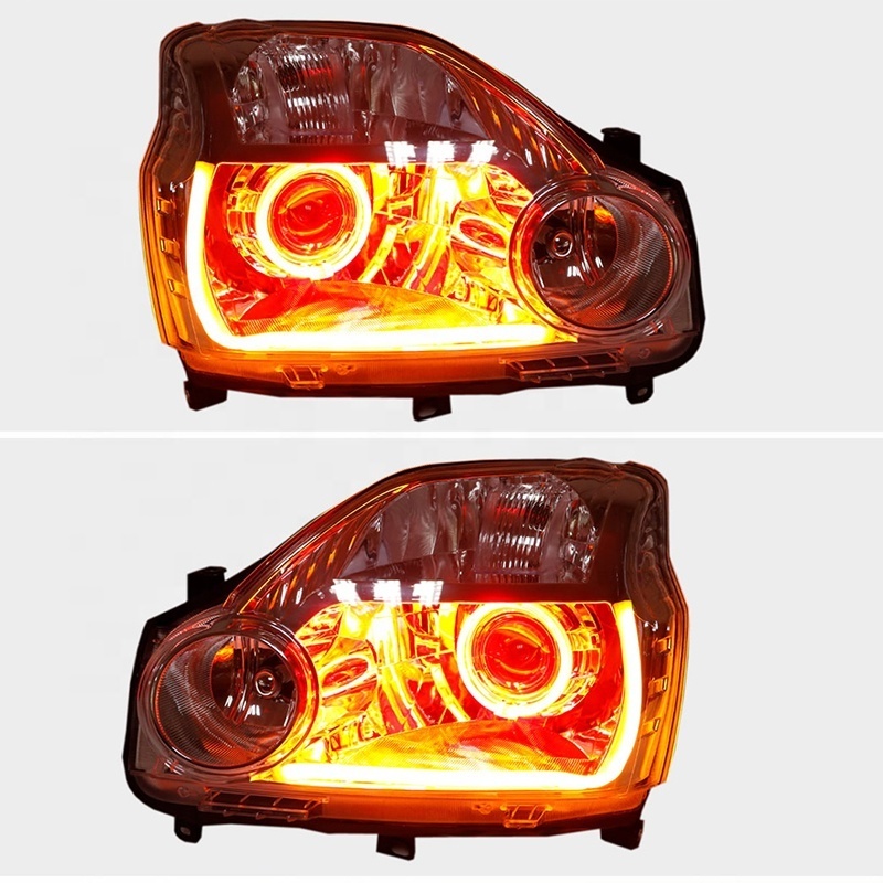 For NISSAN X-Trail FULL LED Headlights Custom Devil Eye Angel Eye Daytime Running Light  Front Lamp Assembly 2001-2014