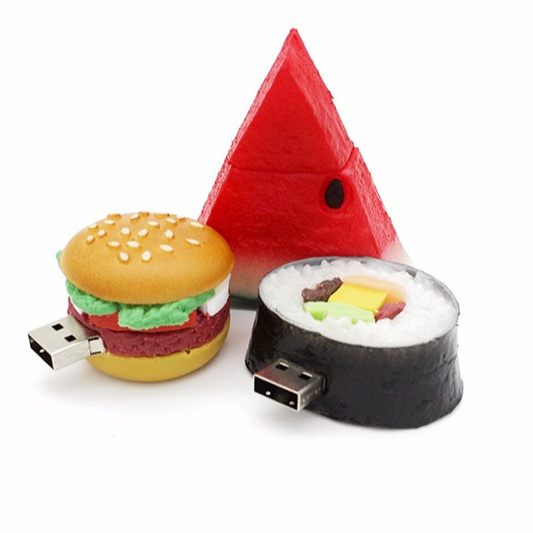 Creative  fast food burger USB flash drive 32G computer Mini flash drive USB Watermelon Sushi theme gift free delivery