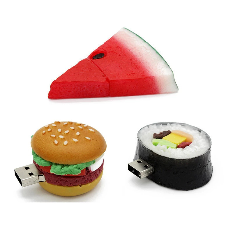 Creative  fast food burger USB flash drive 32G computer Mini flash drive USB Watermelon Sushi theme gift free delivery