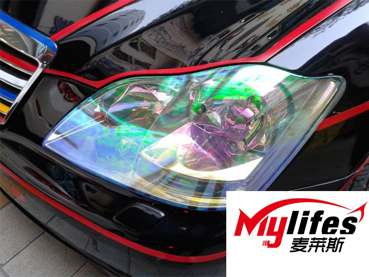 New Chameleon Car Head Light Rainbow Yellow Green Black Blue Vinyl Roll Transparent Car Lamp Headlight Tint Film