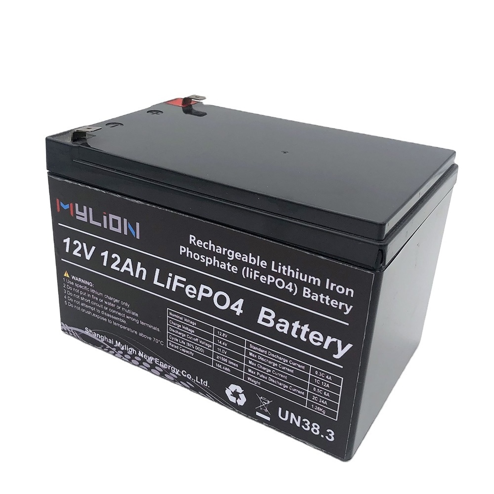 Mylion high quality lifepo4 12v 7ah lithium ion battery for lead acid replacement for solar system or home appliances