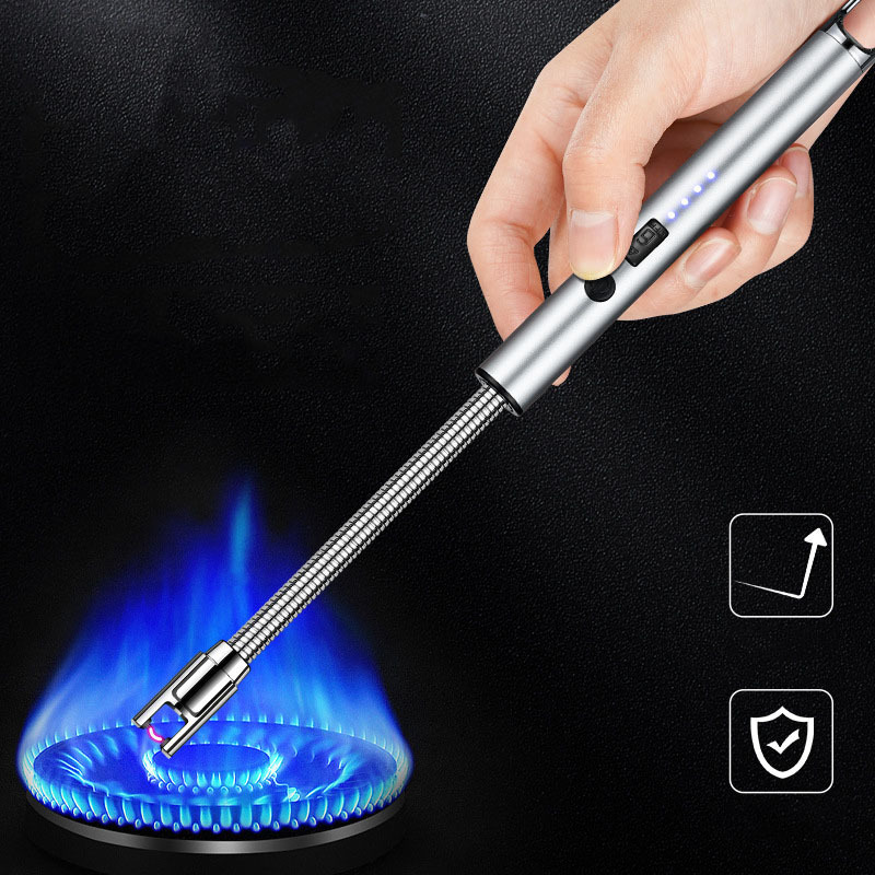 OEM ODM Windproof Flameless USB Rechargeable Lighter with LED Light for Candle Camping Gas Stove