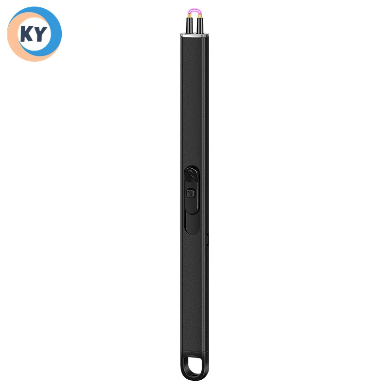 Wholesale Custom Logo Metal Usb Rechargeable Charging Electronic Encendedores Flameless Electric Long Bbq Kitchen Candle Lighter