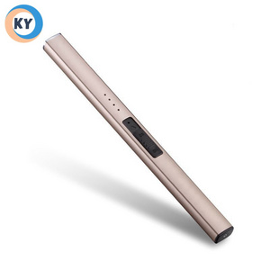 KY 2024 Arc Candle Lighter Windproof Portable BBQ Charcoal Metal Rechargeable Electric Lighter with Usb