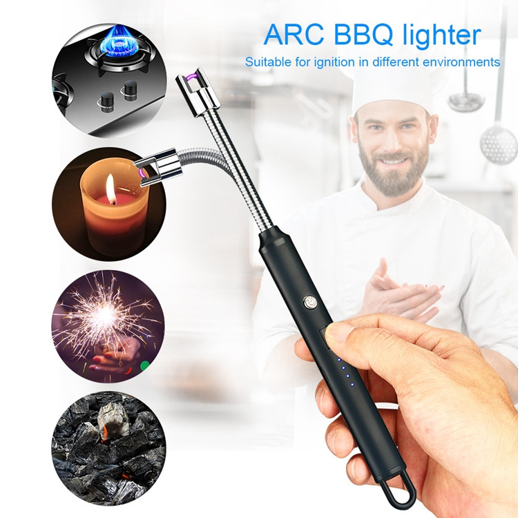 Long Reach usb charging metal windproof candle Lighter for Kitchen Gas Stoves Rechargeable Electronic Igniter