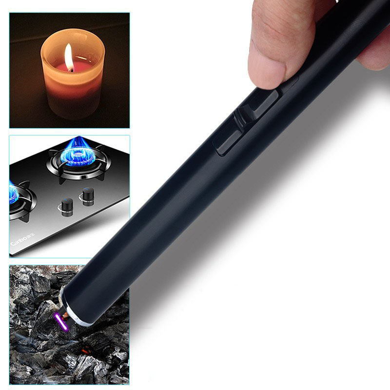 Joylife Pretty Candle Lighter Arc Pulse Ignition Windproof BBQ Grill Metal Plasma Electric Lighter for Outdoor