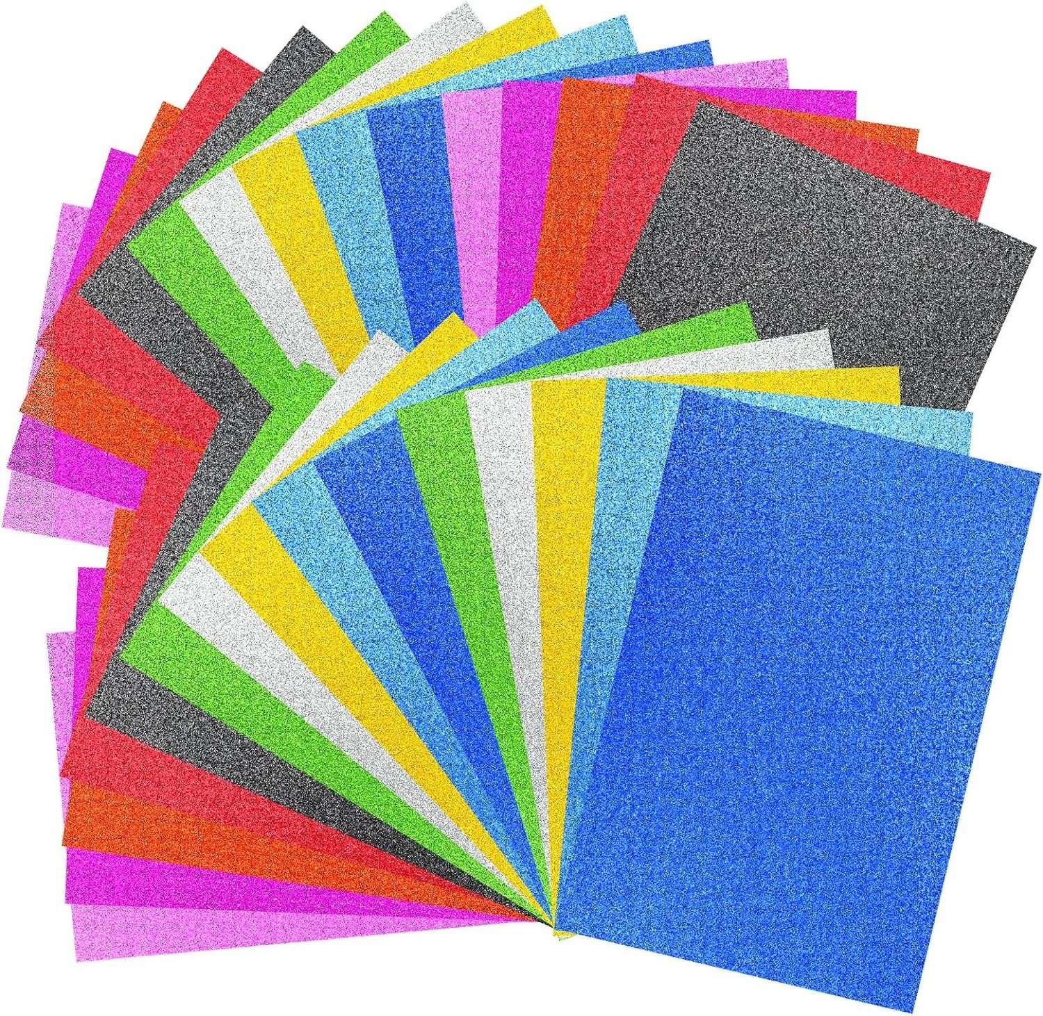 10 Pcs Glitter EVA Foam Papers Foam Sheets Colourful Foam Rubber for Gift Wrapping Scrapbooking DIY Craft Random Color