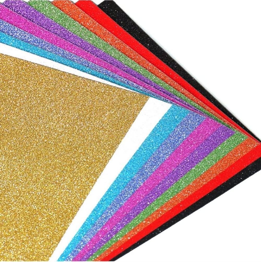 10 pcs Multi A4 Glitter EVA Foam Sheets for Arts Crafts and Decoration