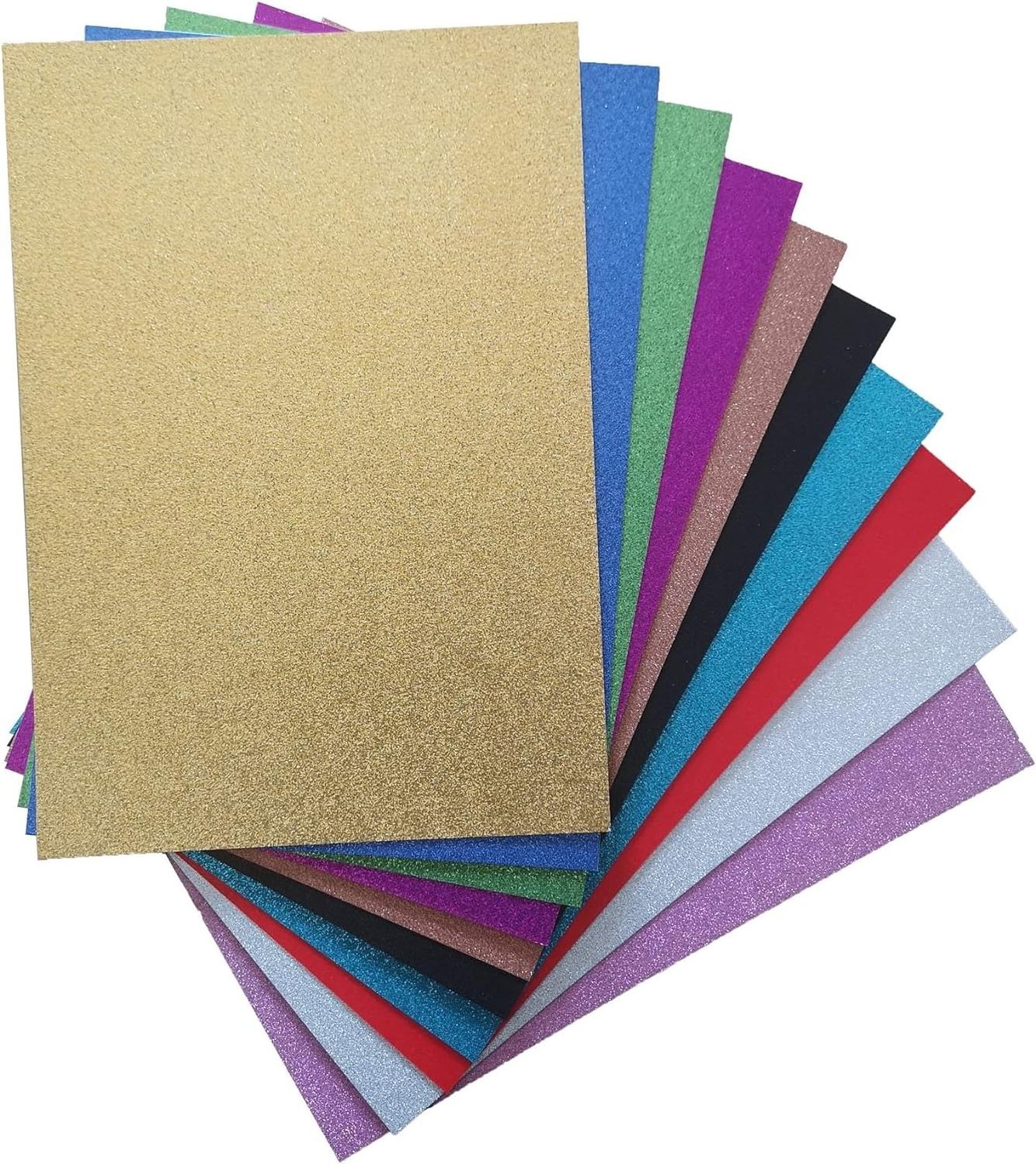 10 Pcs Glitter EVA Foam Papers Foam Sheets Colourful Foam Rubber for Gift Wrapping Scrapbooking DIY Craft Random Color