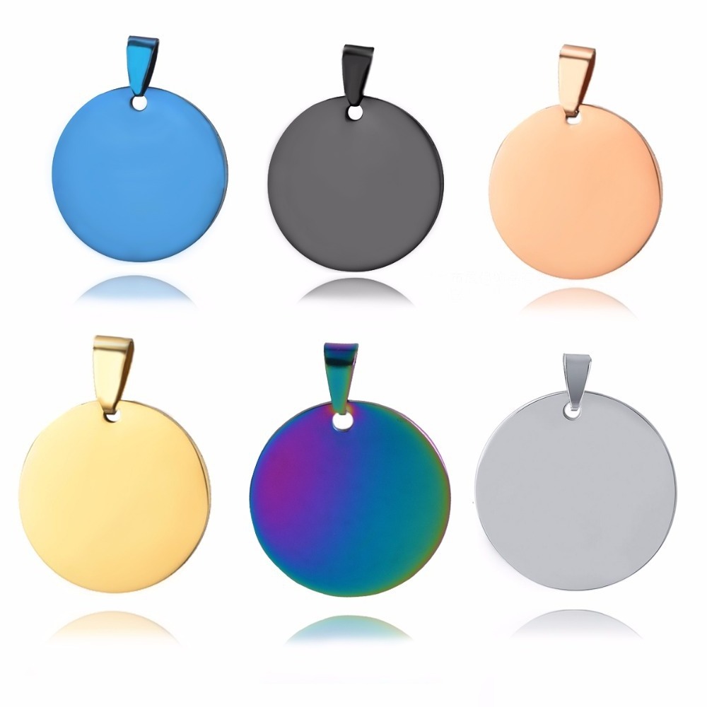 The Most Popular Custom Jewelry Round Disc Logo Stainless Steel Pendant