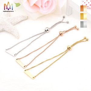 Customized 18k Gold Snake Chain Adjustable Charm Stainless Steel Necklace Chains Bulk with Blank Pendant