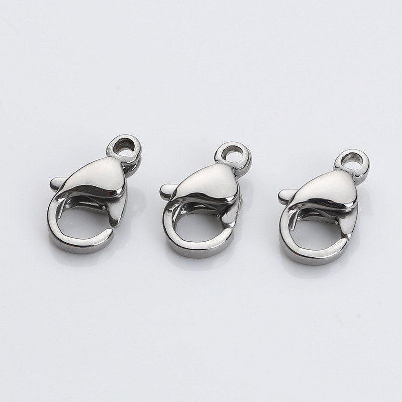 100pcs Stainless Steel Lobster Claw Clasp, DIY Chain Jewelry Findings Making Accessories