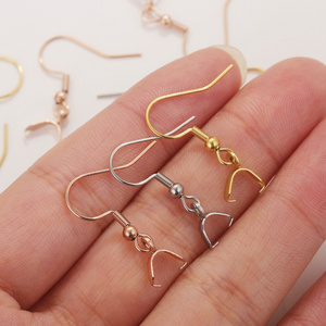 100Pcs/Bag Stainless Steel Earring Hooks With Peg Bail Clasp Pinch Bail Earring Hook Findings For Jewelry DIY Making