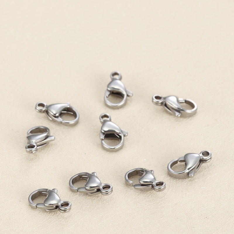 100pcs Stainless Steel Lobster Claw Clasp, DIY Chain Jewelry Findings Making Accessories