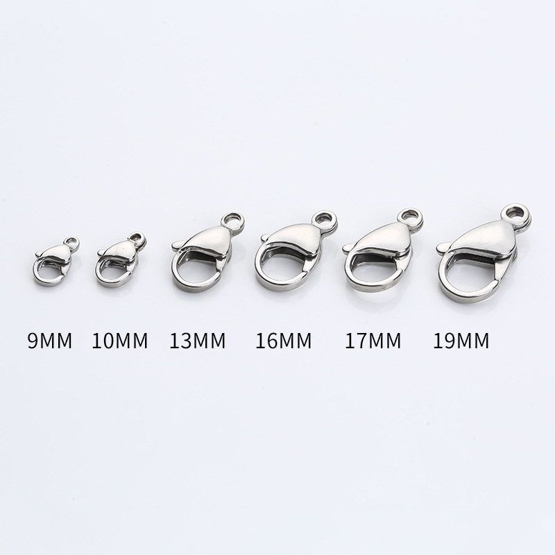 100pcs Stainless Steel Lobster Claw Clasp, DIY Chain Jewelry Findings Making Accessories